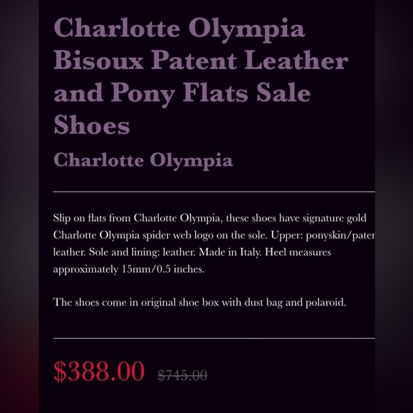 Charlotte Olympia bisoux patent leather and pony skin flats - Picture 16 of 16